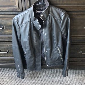 Express faux leather distressed grey xs